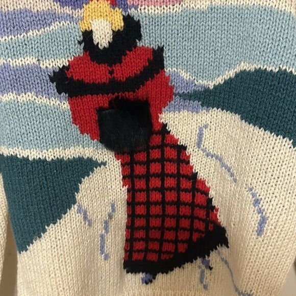 Vintage Winter Sweater The Eagle’s Eye Hand Knit Wool Sweater - Picture 4 of 7